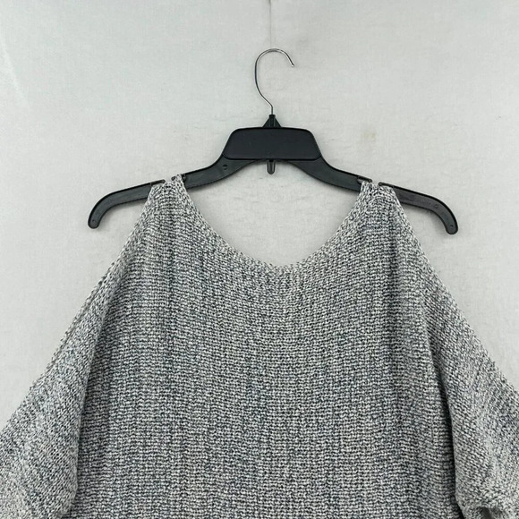 Lou & Grey Sweater Women's Sz S Gray Knitted Cold Shoulder Sleeve Pullover - Picture 6 of 12
